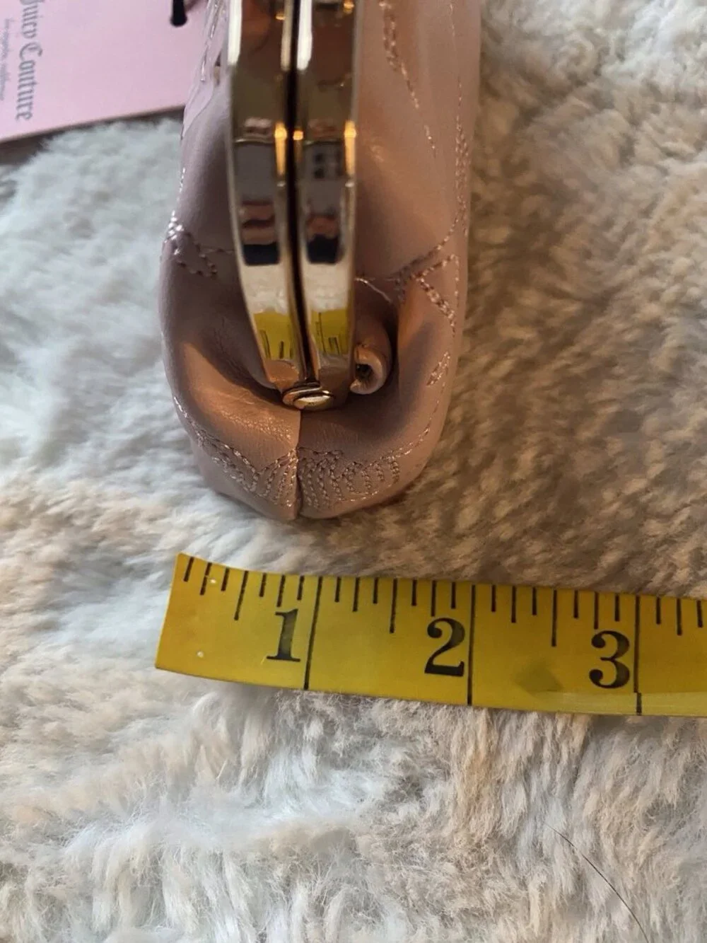 Juicy Couture‎ Flawless Kisslock Coin Purse W/Chain Strap Dusty Blush NEW